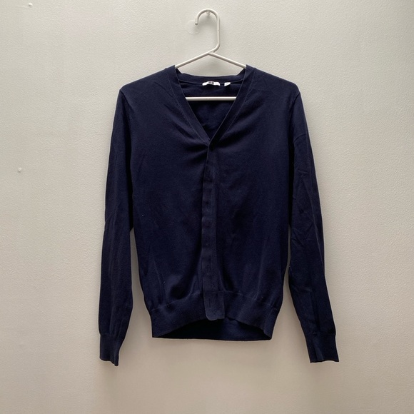 UNIQLO - Dark Blue Button Down V Cardigan - Picture 1 of 4